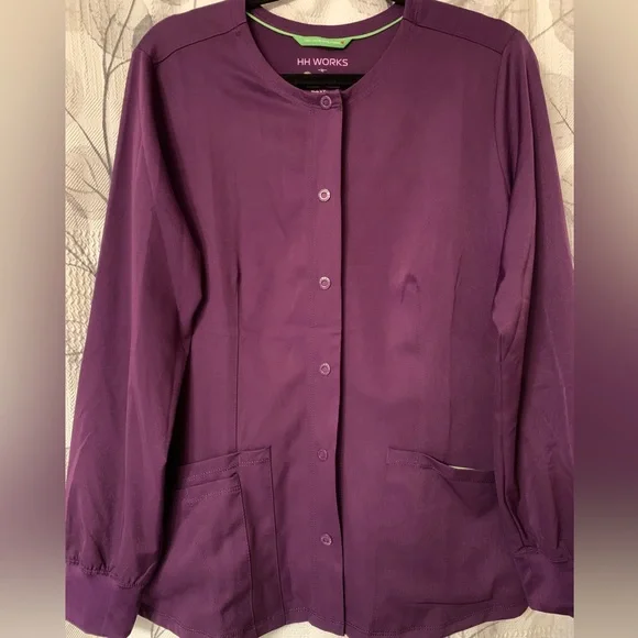 Scrub HH Works by Healing Hands Megan Women's 4-Pocket STRETCH Round Nec… - Picture 4 of 11